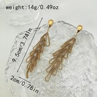 1 Pair Elegant Lady Streetwear Tassel Plating 304 Stainless Steel 14K Gold Plated Drop Earrings main image 3