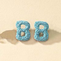 1 Pair French Style Simple Style Letter Plating Resin Ear Studs main image 4