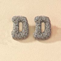 1 Pair French Style Simple Style Letter Plating Resin Ear Studs main image 8