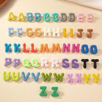 1 Pair French Style Simple Style Letter Plating Resin Ear Studs main image 1