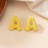 1 Pair French Style Simple Style Letter Plating Resin Ear Studs main image 7