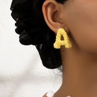 1 Pair French Style Simple Style Letter Plating Resin Ear Studs main image 3