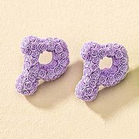1 Pair French Style Simple Style Letter Plating Resin Ear Studs sku image 16