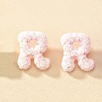 1 Pair French Style Simple Style Letter Plating Resin Ear Studs sku image 18