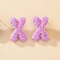 1 Pair French Style Simple Style Letter Plating Resin Ear Studs sku image 24