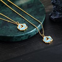 304 Stainless Steel 18K Gold Plated Sweet Commute Enamel Plating Fish Tail Pendant Necklace main image 3
