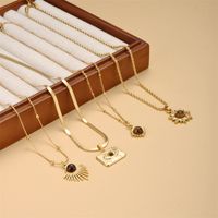 Elegant Simple Style Square Stainless Steel Beaded Plating 18k Gold Plated Pendant Necklace main image 1