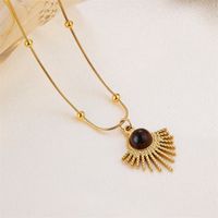 Elegant Simple Style Square Stainless Steel Beaded Plating 18k Gold Plated Pendant Necklace main image 3