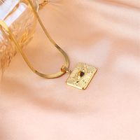 Elegant Simple Style Square Stainless Steel Beaded Plating 18k Gold Plated Pendant Necklace main image 5