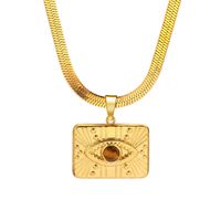 Elegant Simple Style Square Stainless Steel Beaded Plating 18k Gold Plated Pendant Necklace main image 6