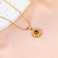 Elegant Simple Style Square Stainless Steel Beaded Plating 18k Gold Plated Pendant Necklace main image 7