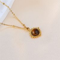 Elegant Simple Style Square Stainless Steel Beaded Plating 18k Gold Plated Pendant Necklace main image 9