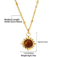 Elegant Simple Style Square Stainless Steel Beaded Plating 18k Gold Plated Pendant Necklace sku image 1