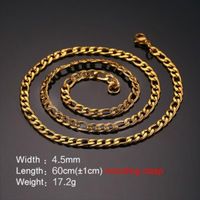 201 Stainless Steel Gold Plated Hip-Hop Plating Geometric Necklace sku image 9