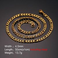 201 Stainless Steel Gold Plated Hip-Hop Plating Geometric Necklace sku image 8