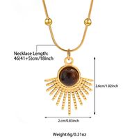 Elegant Simple Style Square Stainless Steel Beaded Plating 18k Gold Plated Pendant Necklace sku image 2
