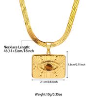 Elegant Simple Style Square Stainless Steel Beaded Plating 18k Gold Plated Pendant Necklace sku image 4