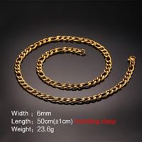 201 Stainless Steel Gold Plated Hip-Hop Plating Geometric Necklace sku image 13