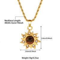 Elegant Simple Style Square Stainless Steel Beaded Plating 18k Gold Plated Pendant Necklace sku image 4