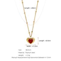 304 Stainless Steel 18K Gold Plated Sweet Commute Plating Inlay Heart Shape Agate Pendant Necklace main image 2