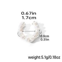Original Design Simple Style Round Freshwater Pearl Copper Plating Inlay Pearl 18k Gold Plated Silver Plated Open Rings sku image 7