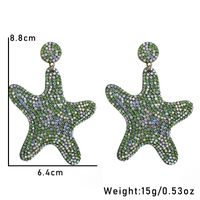 1 Pair Glam Shiny Starfish Plating Inlay Cloth Rhinestones Drop Earrings main image 2
