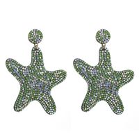 1 Pair Glam Shiny Starfish Plating Inlay Cloth Rhinestones Drop Earrings main image 5