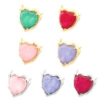 Simple Style Heart Shape Artificial Crystal Plating 18k Gold Plated Charms main image 4