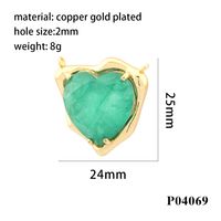 Simple Style Heart Shape Artificial Crystal Plating 18k Gold Plated Charms sku image 2