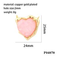Simple Style Heart Shape Artificial Crystal Plating 18k Gold Plated Charms sku image 3