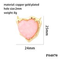 Simple Style Heart Shape Artificial Crystal Plating 18k Gold Plated Charms main image 8