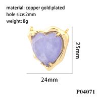 Simple Style Heart Shape Artificial Crystal Plating 18k Gold Plated Charms sku image 4