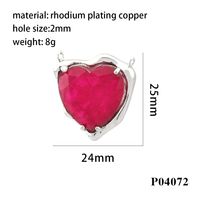 Simple Style Heart Shape Artificial Crystal Plating 18k Gold Plated Charms sku image 5