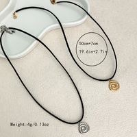 304 Stainless Steel Leather Rope Gold Plated Casual Simple Style Plating Spiral Pendant Necklace main image 3