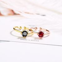 Wholesale Cute Cat Copper Plating Inlay Zircon Open Rings main image 1