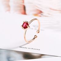 Wholesale Cute Cat Copper Plating Inlay Zircon Open Rings main image 6