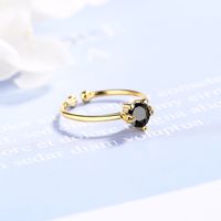 Wholesale Cute Cat Copper Plating Inlay Zircon Open Rings main image 7