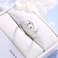 Wholesale Cute Cat Copper White Gold Plated Open Rings main image 6