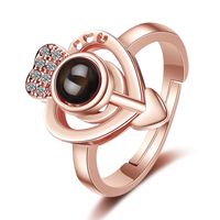 Einfacher Stil Herzform Kupfer Offener Ring main image 6