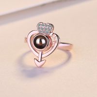 Einfacher Stil Herzform Kupfer Offener Ring main image 3