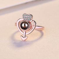 Simple Style Heart Shape Copper Open Rings main image 3
