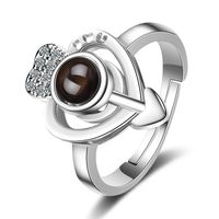 Einfacher Stil Herzform Kupfer Offener Ring sku image 1