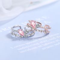 Lady Heart Shape Copper Inlay Artificial Gemstones Open Rings main image 1