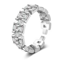 Einfacher Stil C-form Kupfer Überzug Inlay Künstliche Edelsteine Offener Ring main image 3