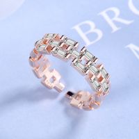 Simple Style C Shape Copper Plating Inlay Artificial Gemstones Open Rings main image 6