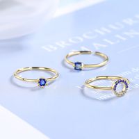 Wholesale Simple Style Classic Style Solid Color Copper Inlay Zircon Rings main image 1