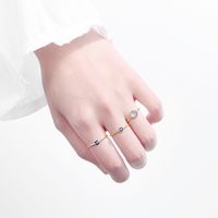 Wholesale Simple Style Classic Style Solid Color Copper Inlay Zircon Rings main image 4