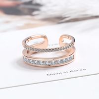 Simple Style C Shape Copper Inlay Artificial Gemstones Open Rings sku image 2