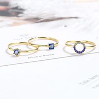 Wholesale Simple Style Classic Style Solid Color Copper Inlay Zircon Rings sku image 1