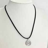 304 Stainless Steel Leather Rope Gold Plated Casual Simple Style Plating Spiral Pendant Necklace sku image 1